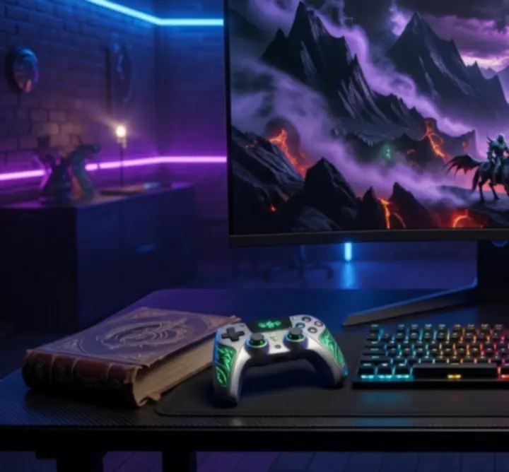 Модерен гейминг сетъп за RPG и fantasy игри с RGB осветление