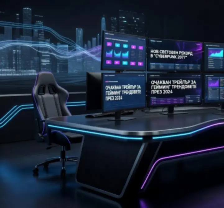 Визия с водещи gaming новини и гейминг сетъп