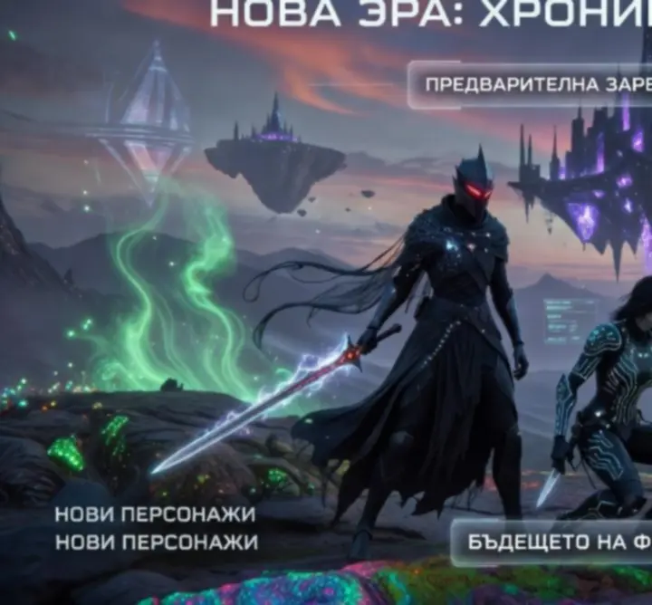 Футуристична визия на предстоящ RPG релийз през 2026 година